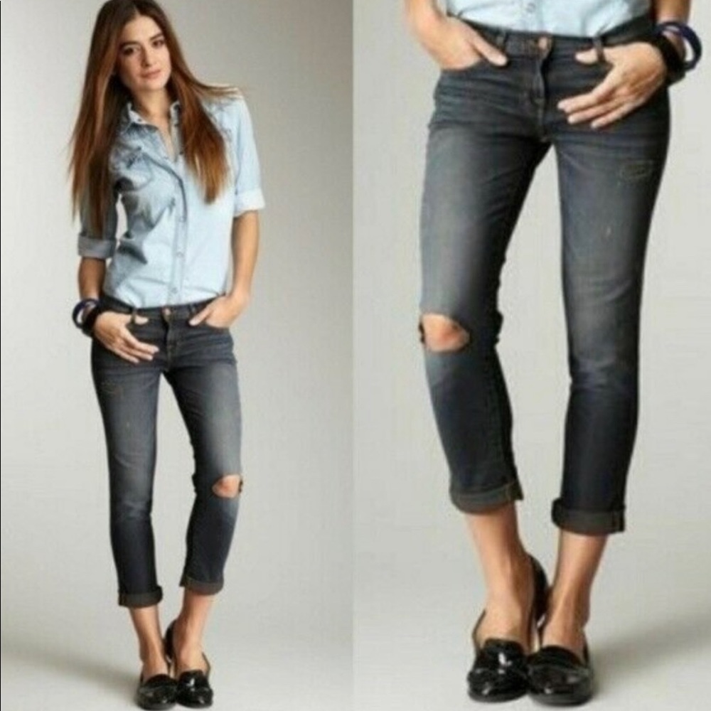 J Brand Aoki Low Rise Cropped Cuffed Jean Size 30